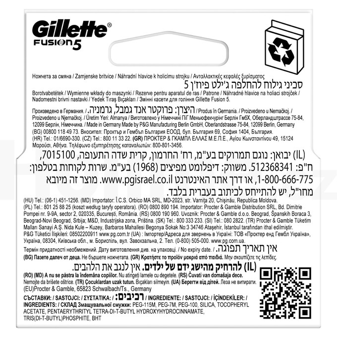 Gillette Fusion5 Manual náhradní hlavice 4 ks