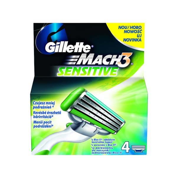 Gillette Mach3 Sensitive náhradní hlavice 4 ks
