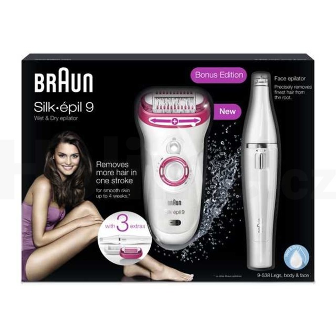 Braun Silk épil 9-538 Wet&Dry epilátor + Braun Face