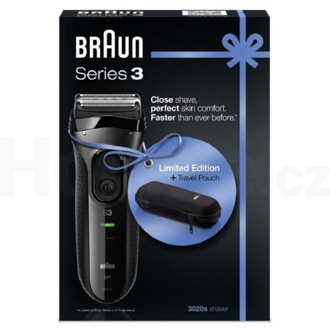 Braun Series 3-3020s holicí strojek černý + cestovní pouzdro