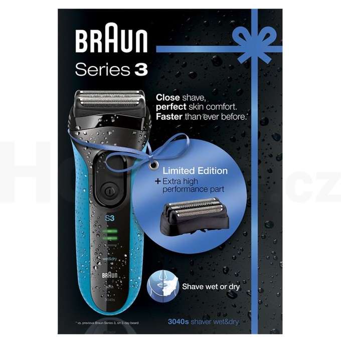 Braun Series 3-3040s Wet&Dry holicí strojek + CombiPack 32B - POŠKOŽENÝ OBAL