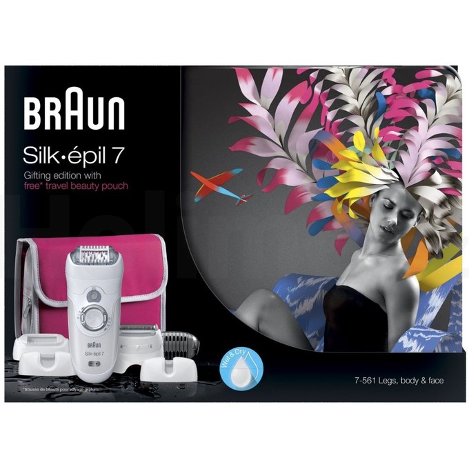 Braun Silk épil 7-561 Wet&Dry epilátor + kosmetická taštička