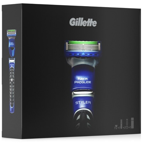 Gillette Fusion ProGlide Styler 2v1 + gel na holení Gillette Fusion 200 ml