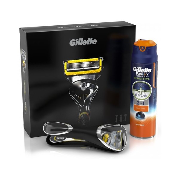 Gillette Fusion ProShield holicí strojek + gel na holení Gillette Fusion 170 ml