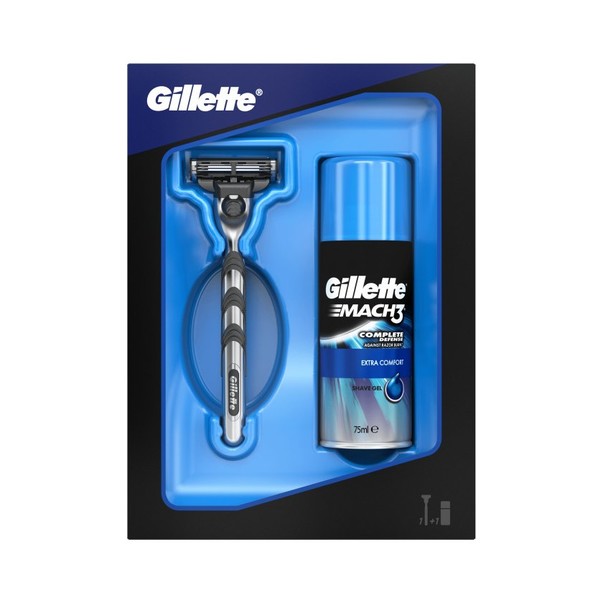 Gillette Mach3 holicí strojek + gel na holení Extra Comfort 75 ml
