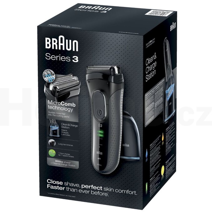 Braun Series 3-3050cc Clean&Charge holicí strojek - ZÁNOVNÍ