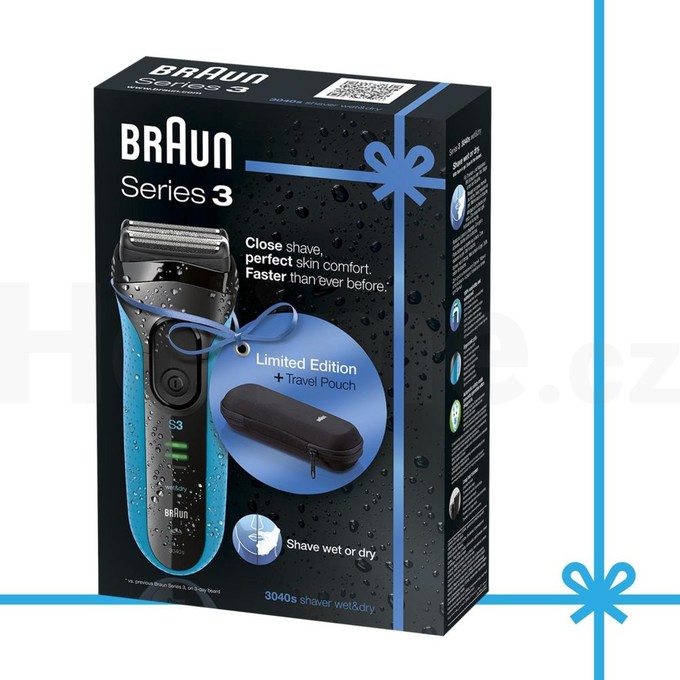 Braun Series 3-3040s Wet&Dry holicí strojek + cestovní pouzdro