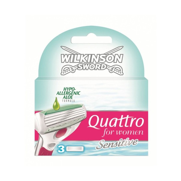 Wilkinson Sword Quattro for women Sensitive hlavice, 3 ks