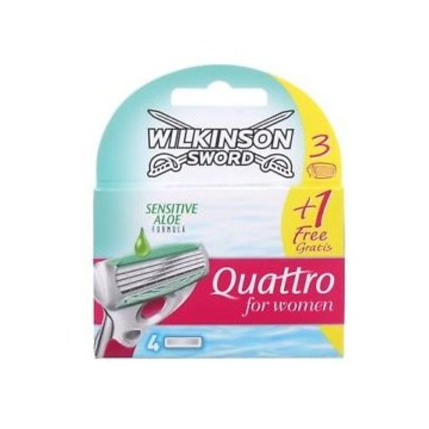 Wilkinson Sword Quattro for women Sensitive hlavice, 4 ks