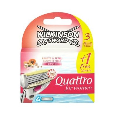 Wilkinson Quattro for Women Papaya&Pearl náhradní břity 4 ks