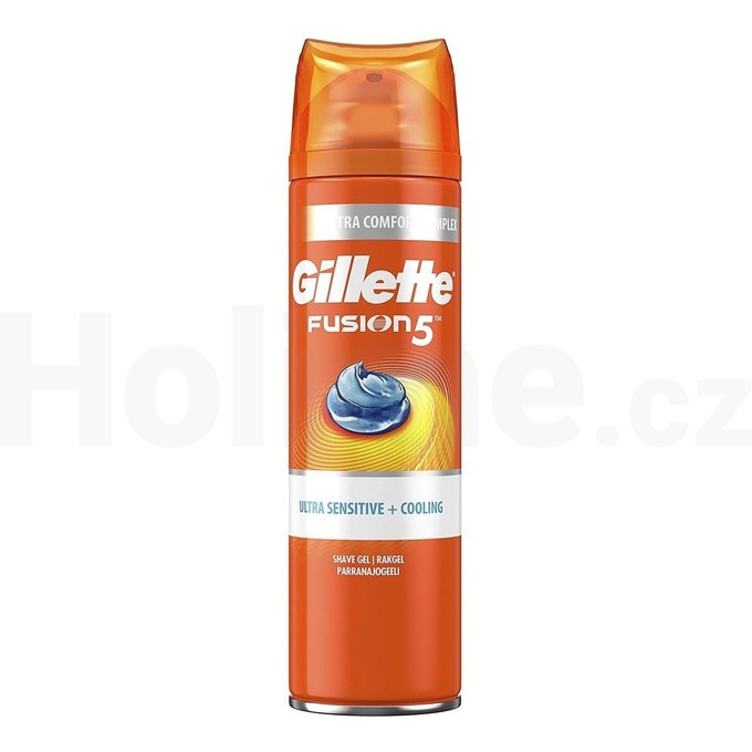 Gillette Fusion 5 Ultra Sensitive&Cooling gel na holení 200 ml