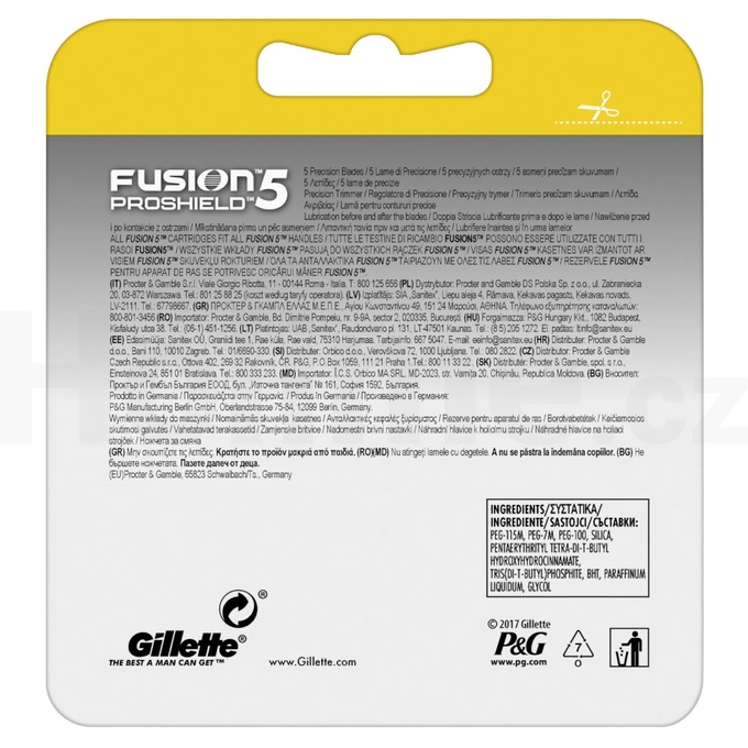 Gillette Fusion 5 ProShield náhradní hlavice 4 ks