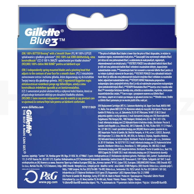 Gillette Blue3 náhradní hlavice 6 ks