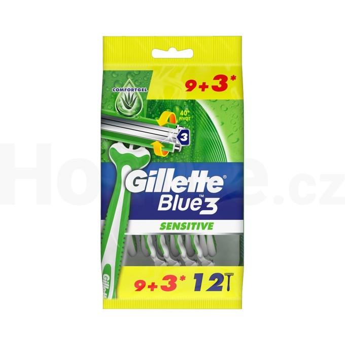 Gillette Blue 3 Sensitive jednorázová holítka 12 ks