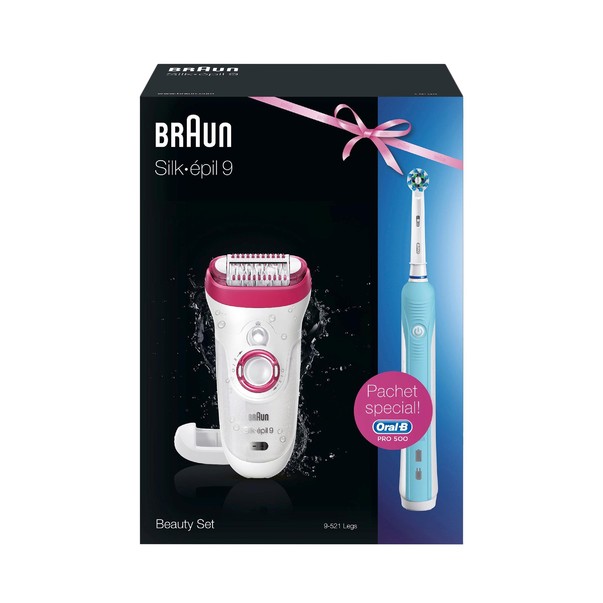 Braun Silk épil 9-521 epilátor + zubní kartáček Oral-B PRO 500