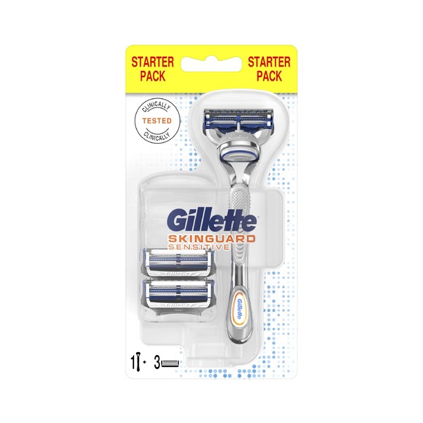 Gillette SkinGuard Sensitive holicí strojek + 3 hlavice