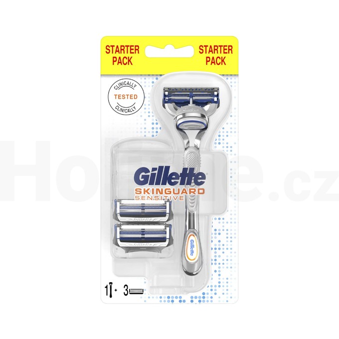 Gillette SkinGuard Sensitive holicí strojek + 3 hlavice