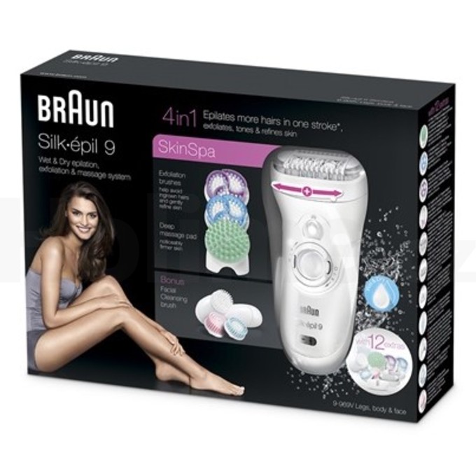 Braun Silk épil 9-969V Wet&Dry SkinSpa epilátor - ROZBALENÉ ZBOŽÍ