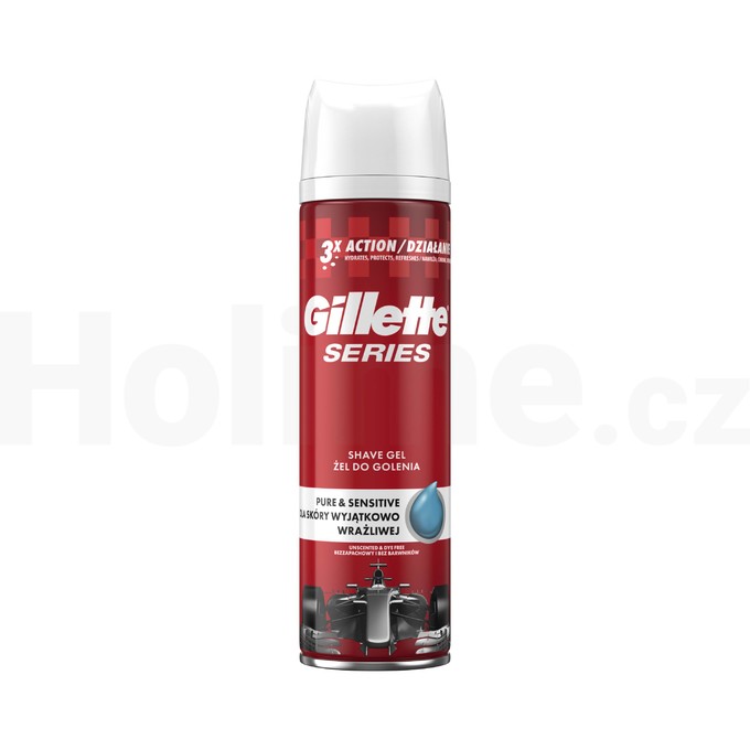 Gillette Gel Series Pure & Sensitive gel na holení 200 ml