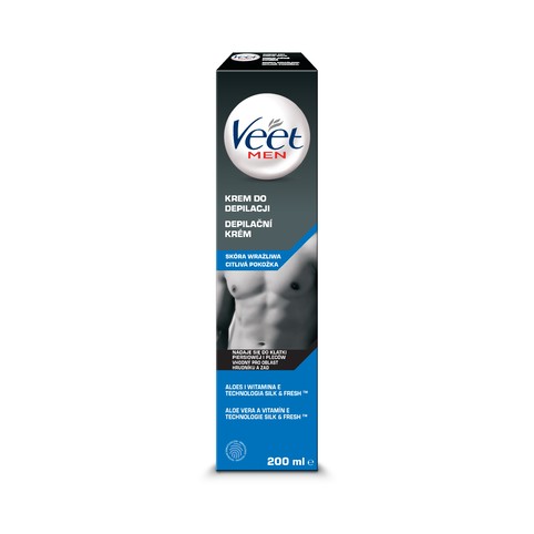 Veet Men Silk&Fresh Sensitive Skin depilační krém 200 ml