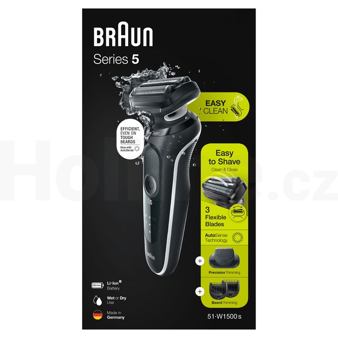 Braun Series 5 51-W1500s White Wet&Dry holicí strojek
