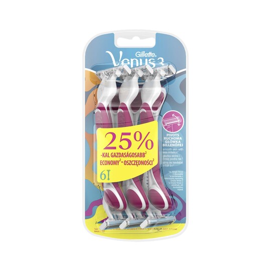 Gillette Simply Venus 3 pink žiletky 6 ks