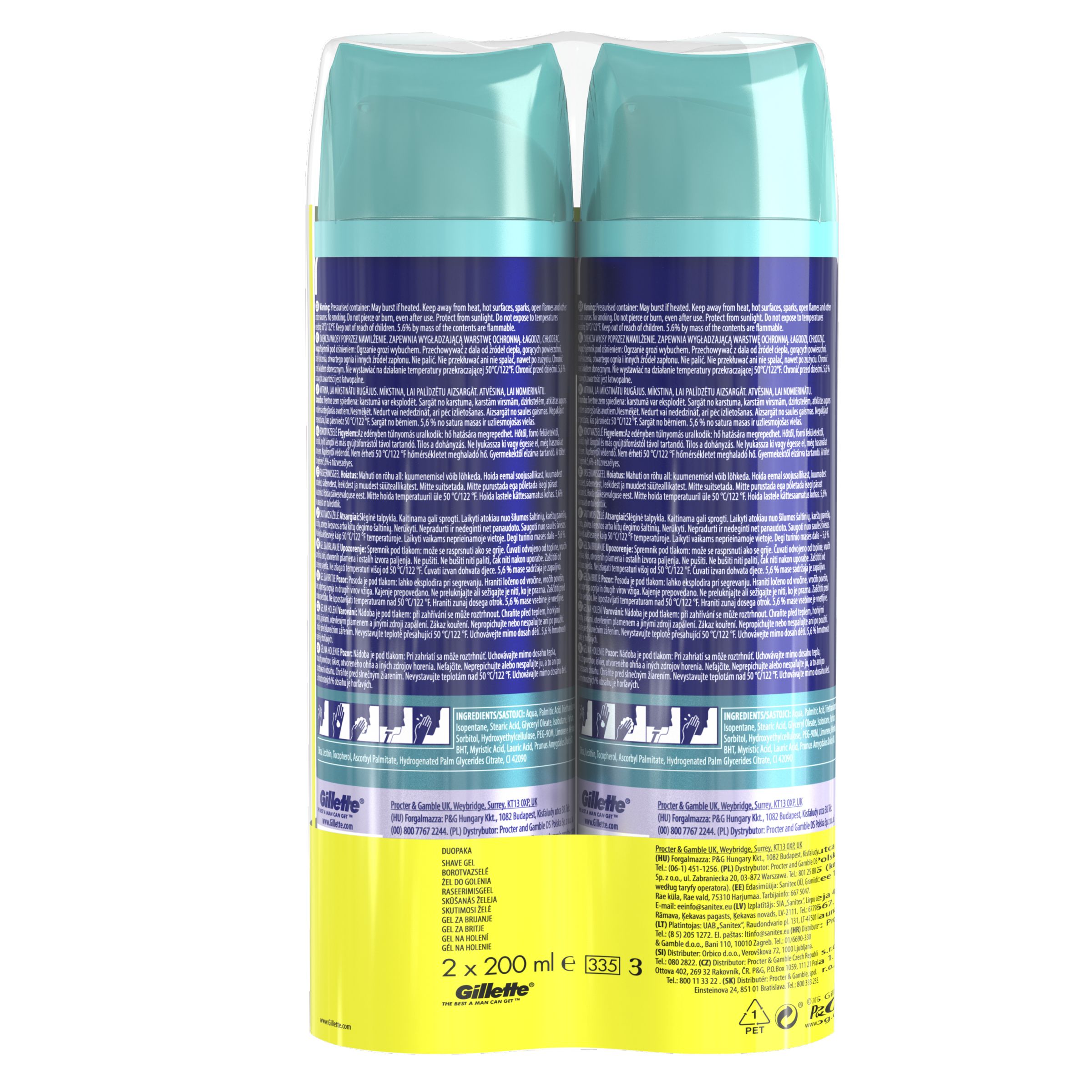 Gillette Series Protection gel na holení 2×200 ml