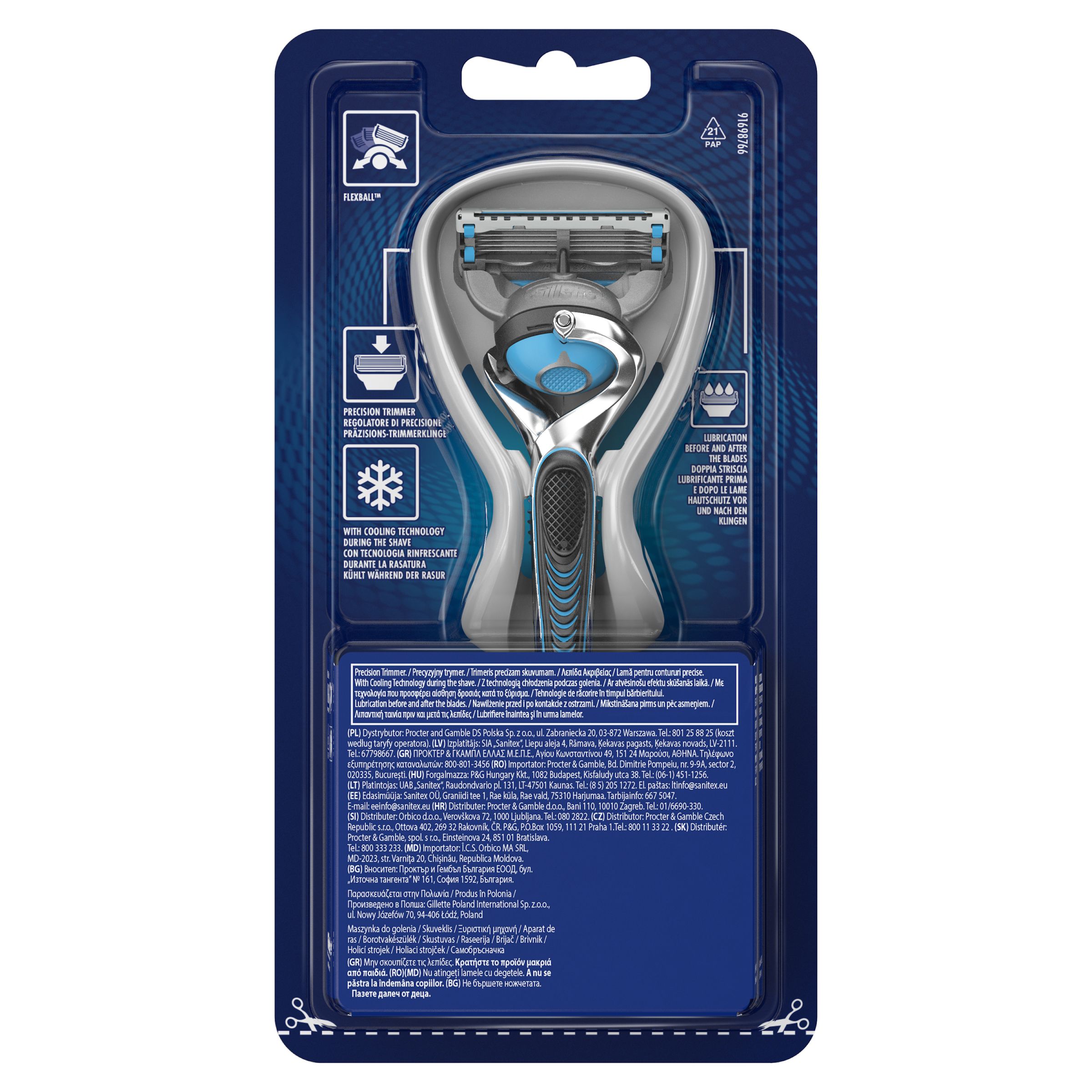 Gillette Fusion FlexBall ProShield Chill holicí strojek s držákem