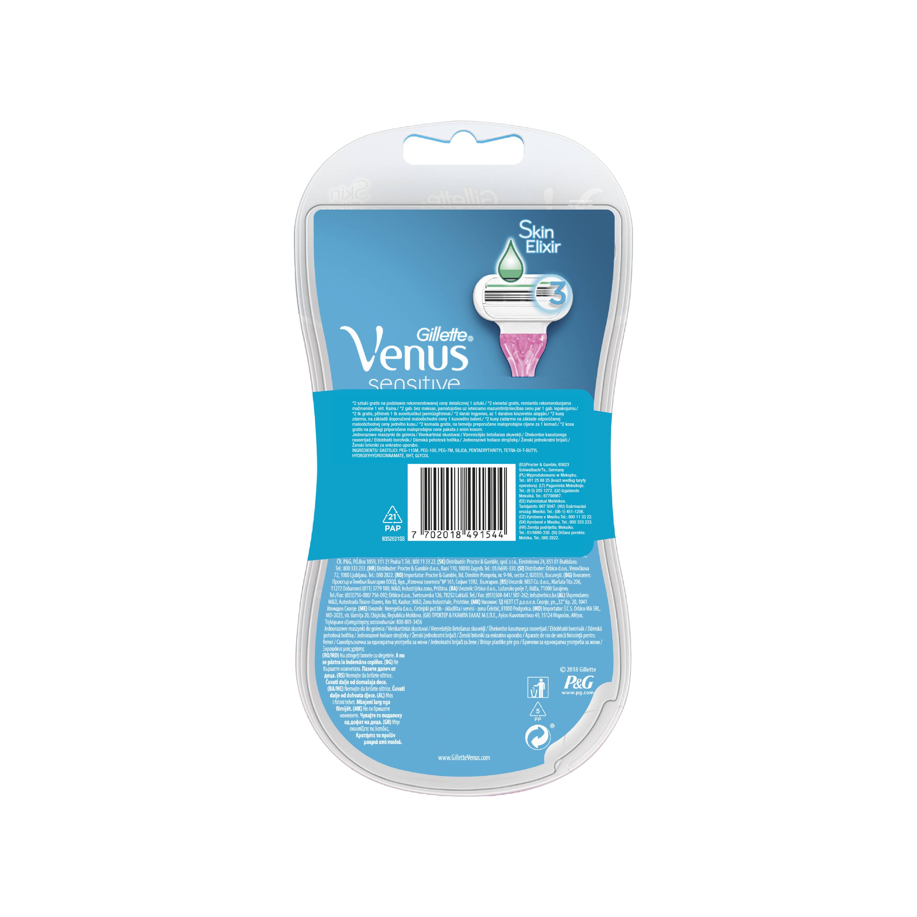 Gillette Venus Sensitive dámská jednorázová holítka 4+2 ks