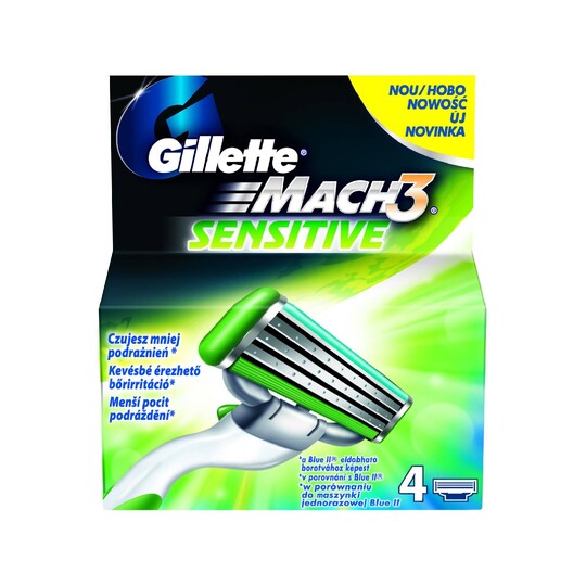 Gillette Mach3 Sensitive náhradní hlavice 4 ks