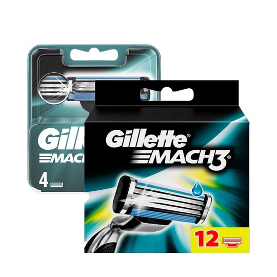 Gillette Mach3 náhradní hlavice 12 ks+ 4 ks