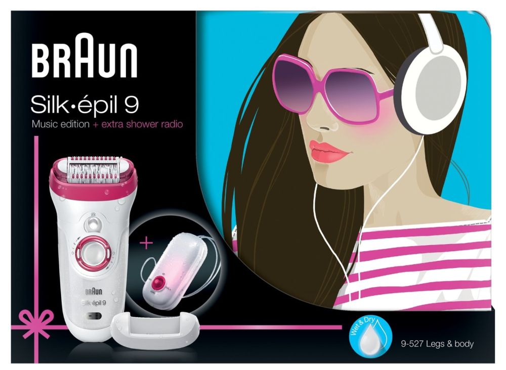 Braun Silk épil 9-527 Wet&Dry epilátor + rádio do sprchy