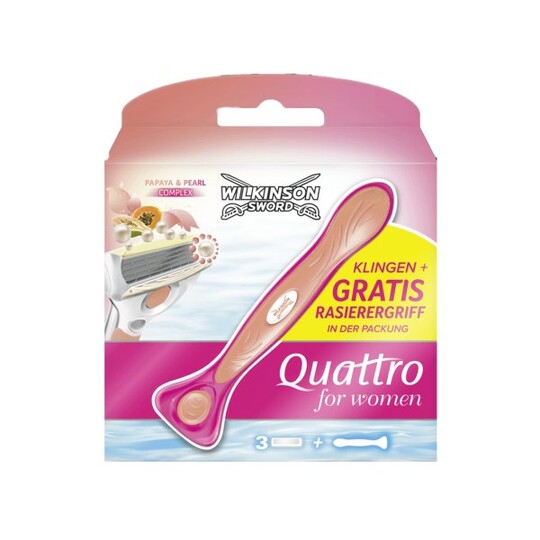 Wilkinson Quattro for Women hlavice 3 ks + rukojeť