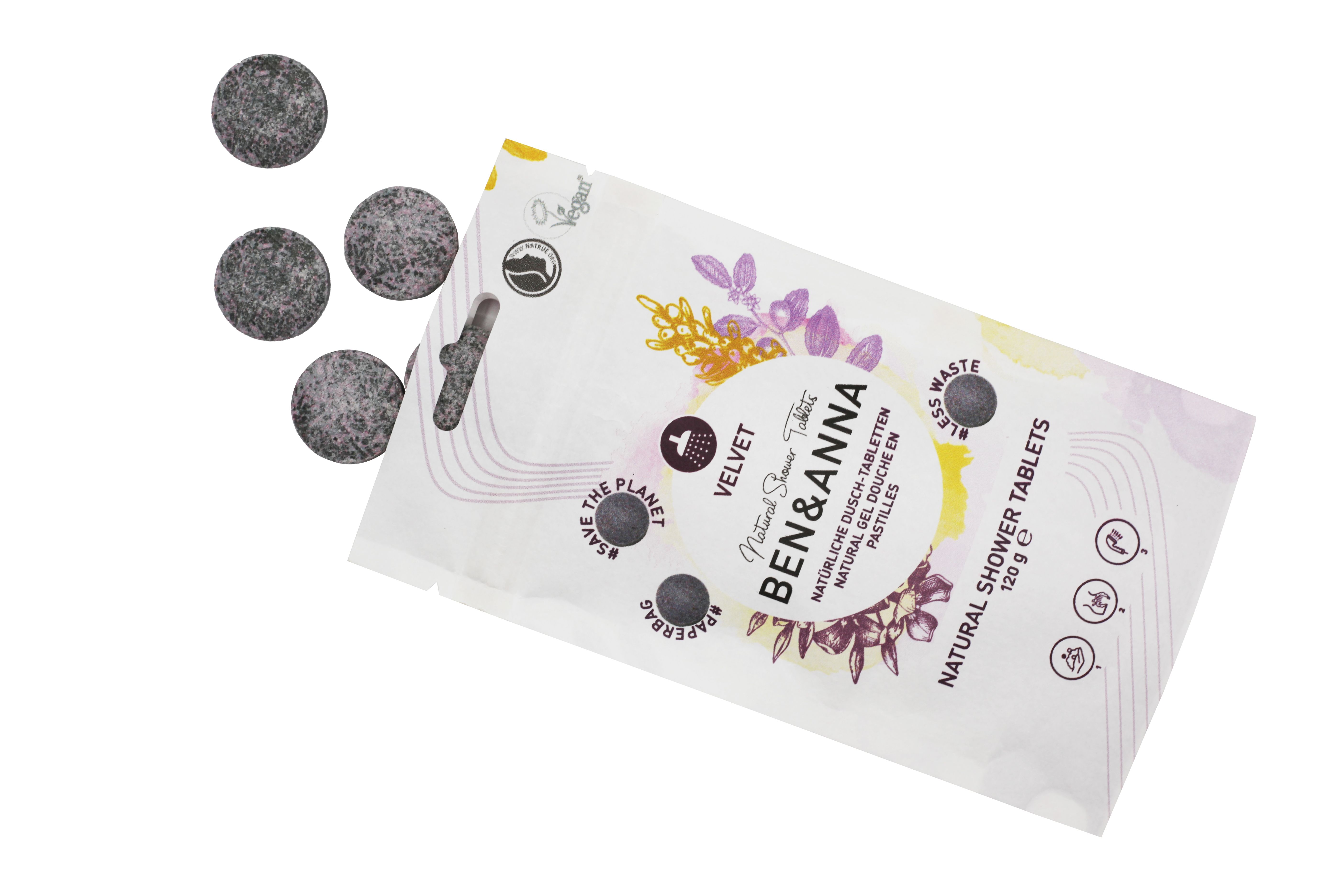 Ben&Anna Velvet sprchový gel v tabletách 24 ks