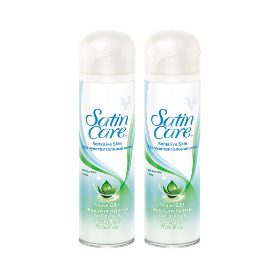 Gillette Satin Care Sensitive gel na holení 2×200 ml