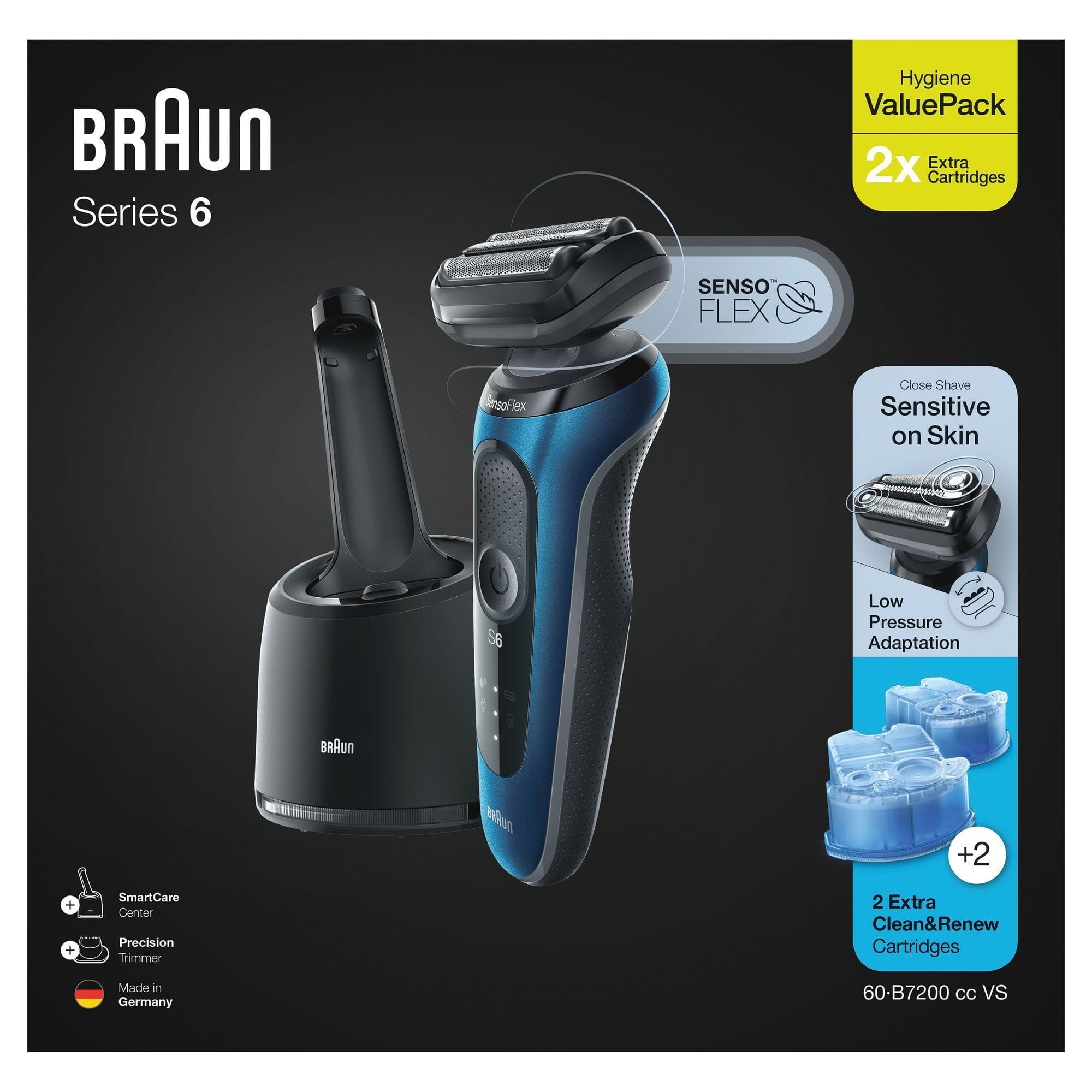Braun Series 6 61-B7200cc Blue Wet&Dry holicí strojek
