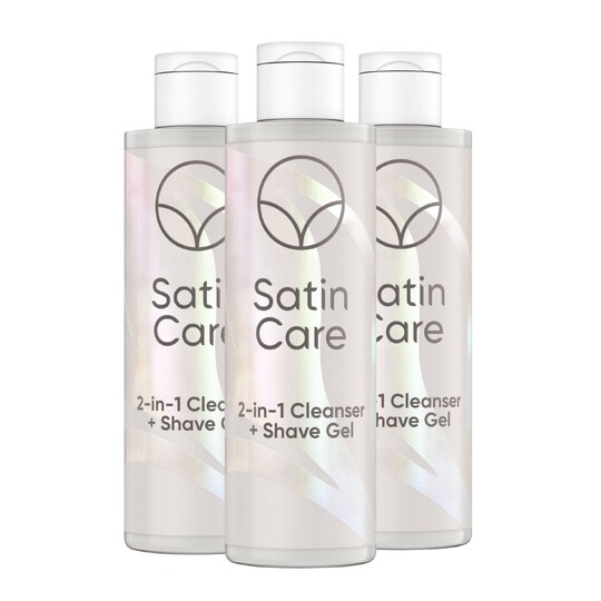 Satin Care mycí a holicí gel 2v1 3×190 ml