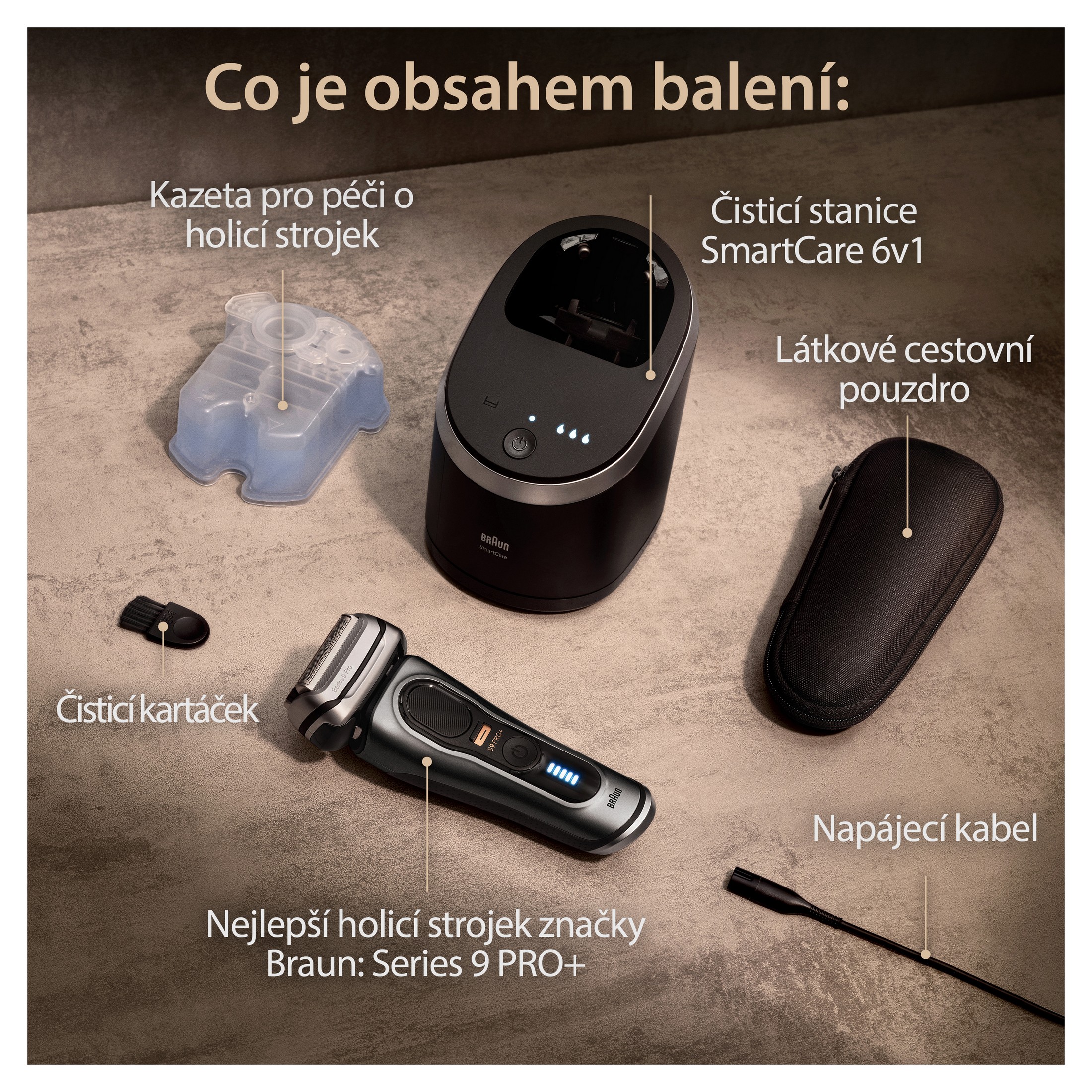 Braun Series 9 PRO+ 9567cc holicí strojek + planžeta Braun 94M