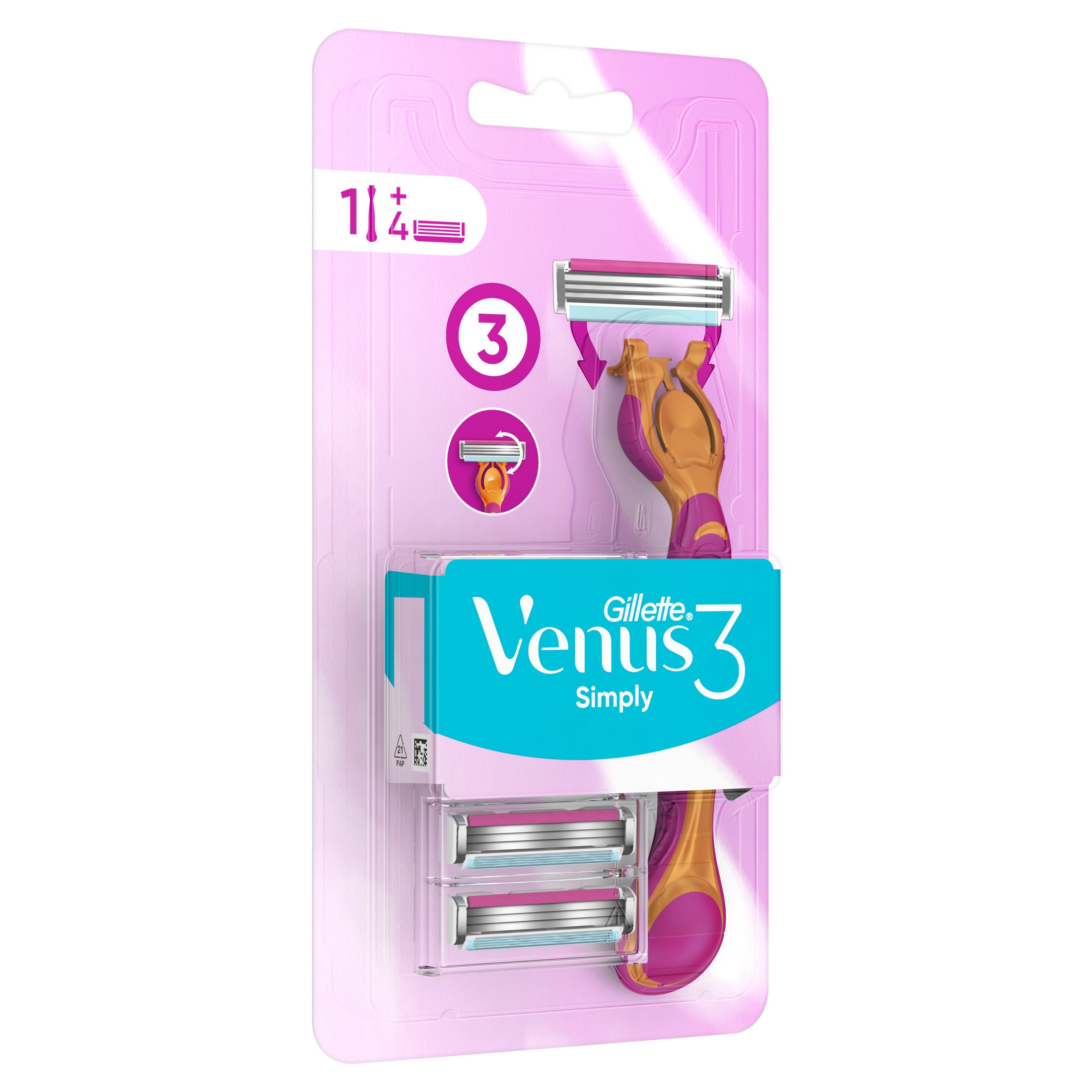 Gillette Simply Venus holicí strojek + 4 hlavice