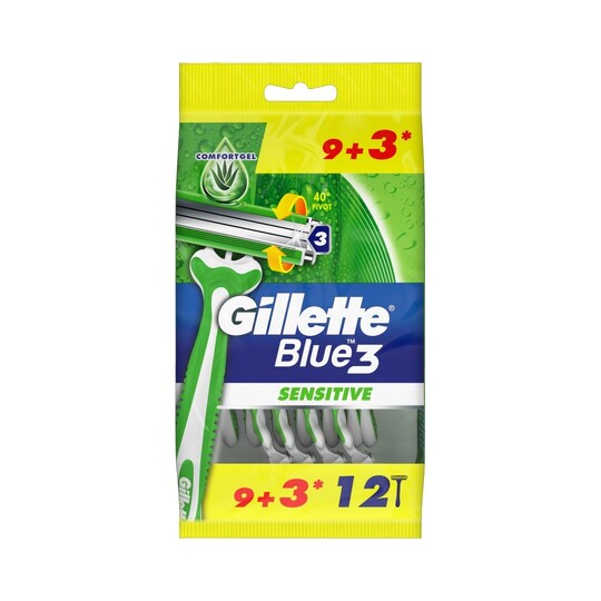 Gillette Blue 3 Sensitive jednorázová holítka 12 ks