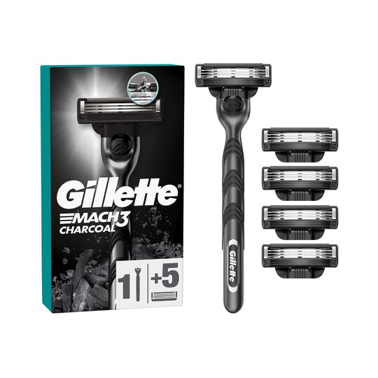 Gillette Mach3 Charcoal holicí strojek + 5 hlavic