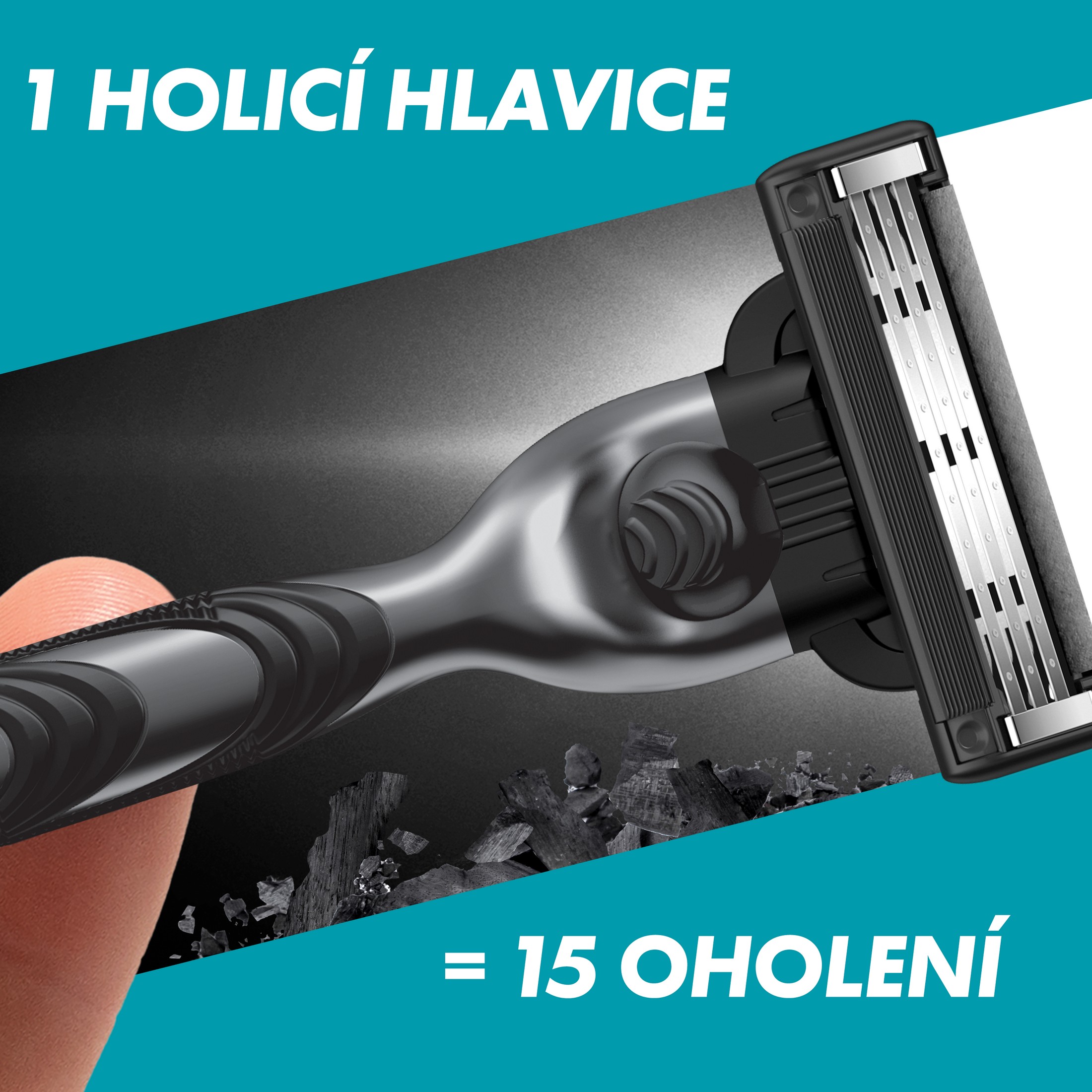 Gillette Mach3 Charcoal holicí strojek + 5 hlavic