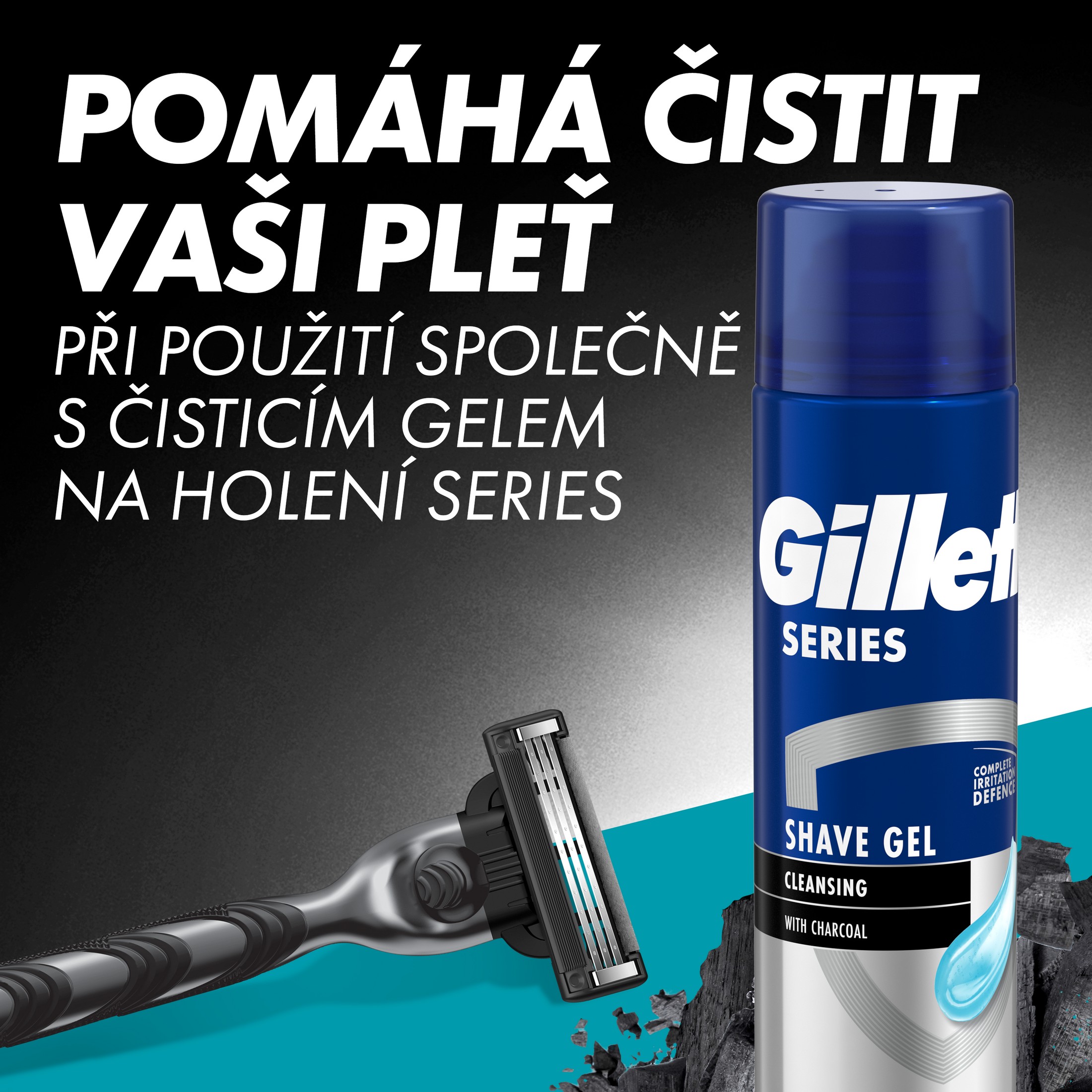 Gillette Mach3 Charcoal holicí strojek + 5 hlavic