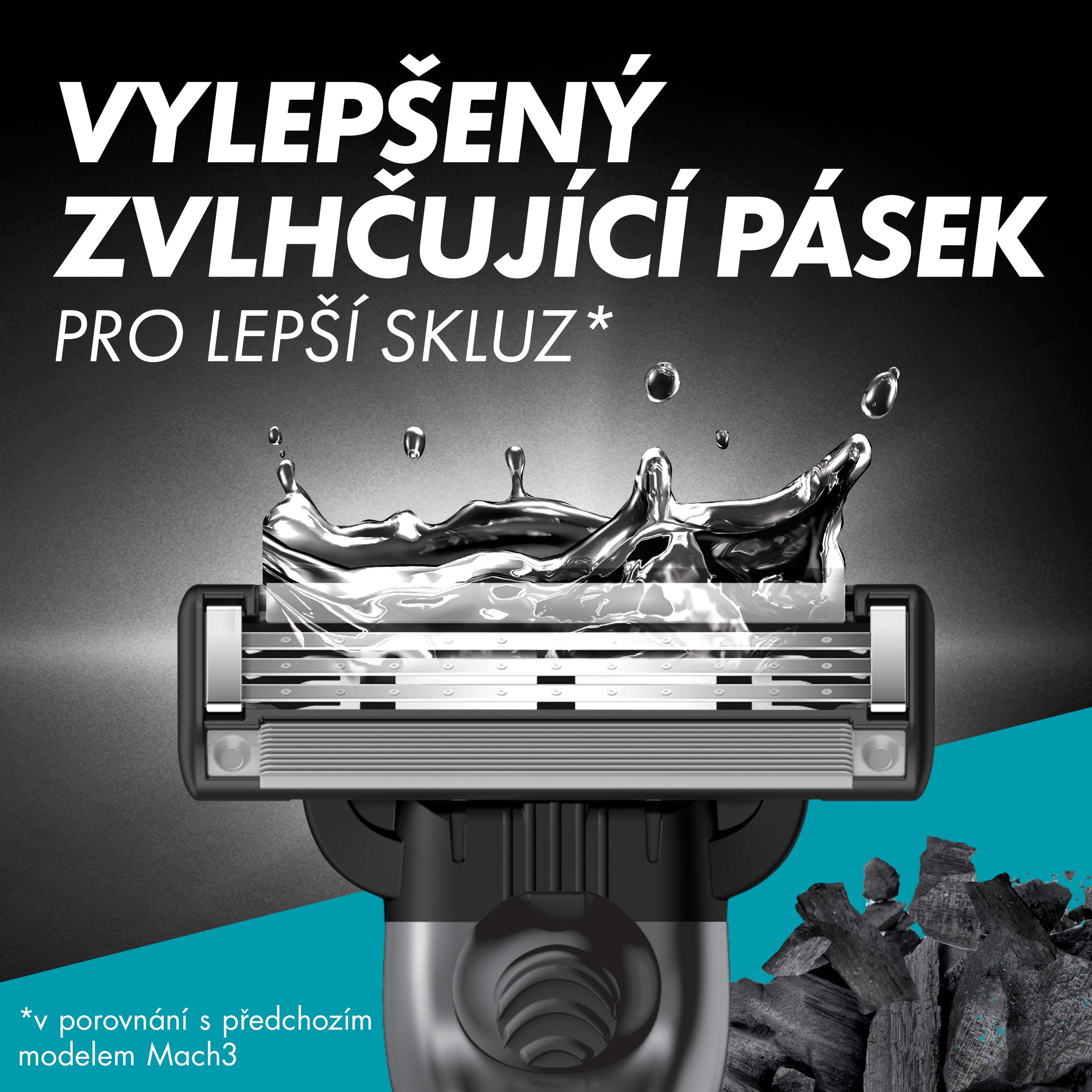 Gillette Mach3 Charcoal holicí strojek + 5 hlavic