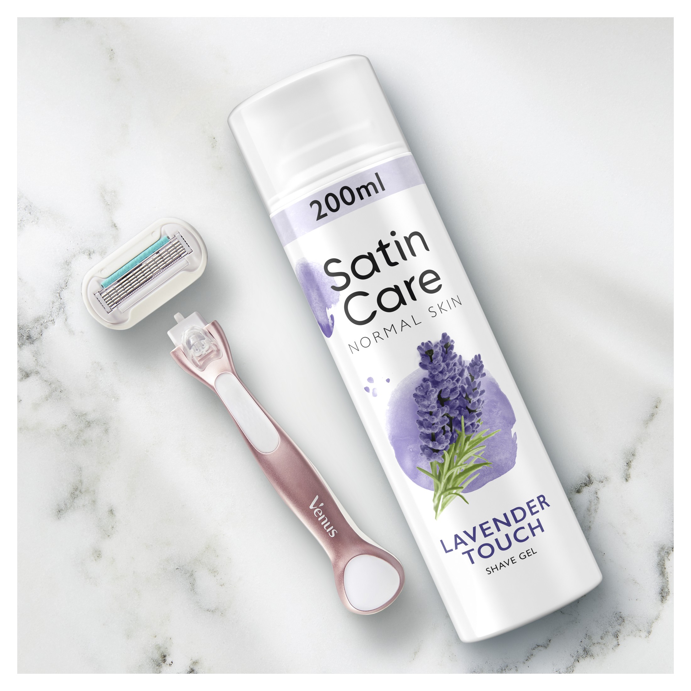 Gillette Satin Care Lavender Touch gel na holení 200 ml