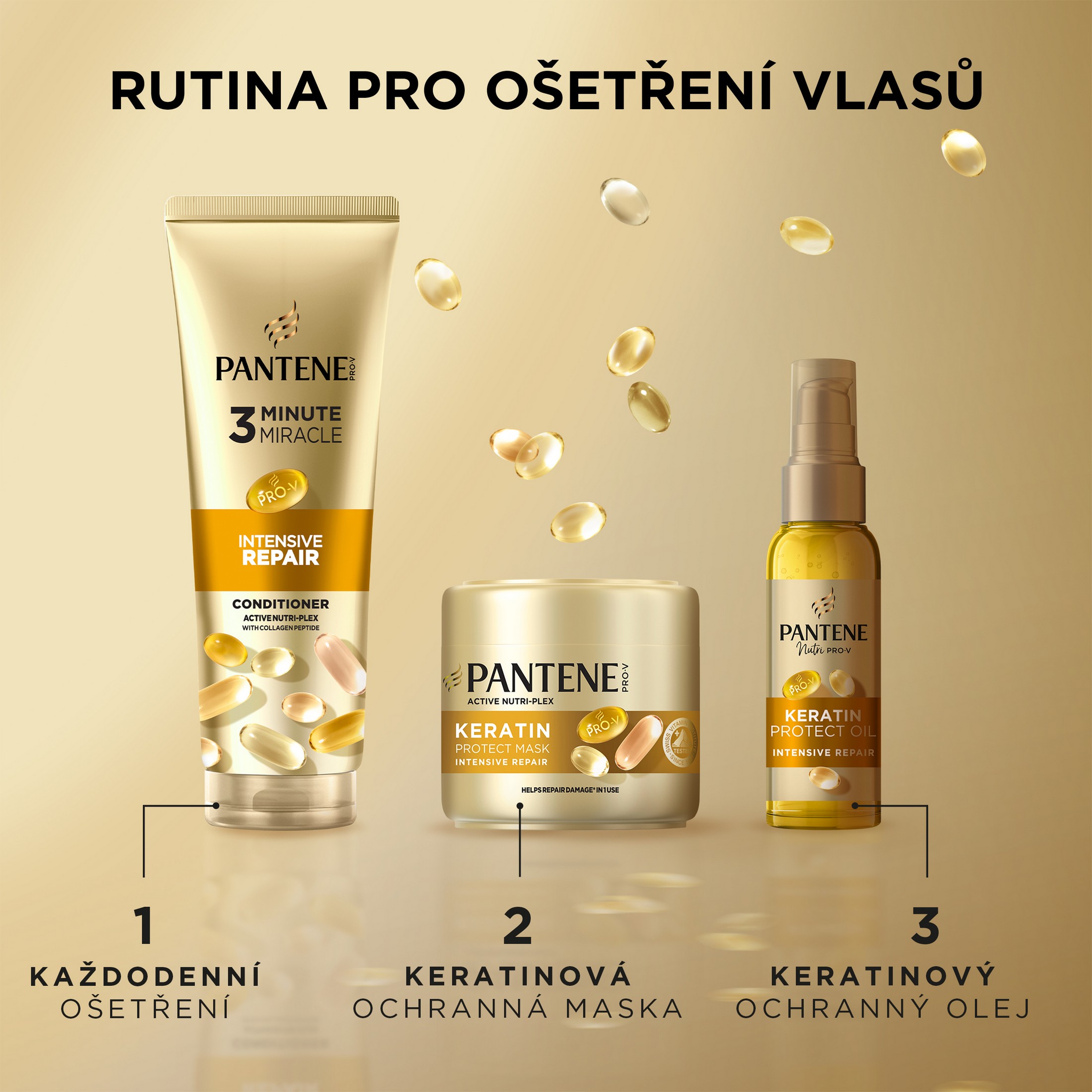 Pantene Pro-V Intensive Repair 3 Minute Miracle balzám na vlasy 220 ml