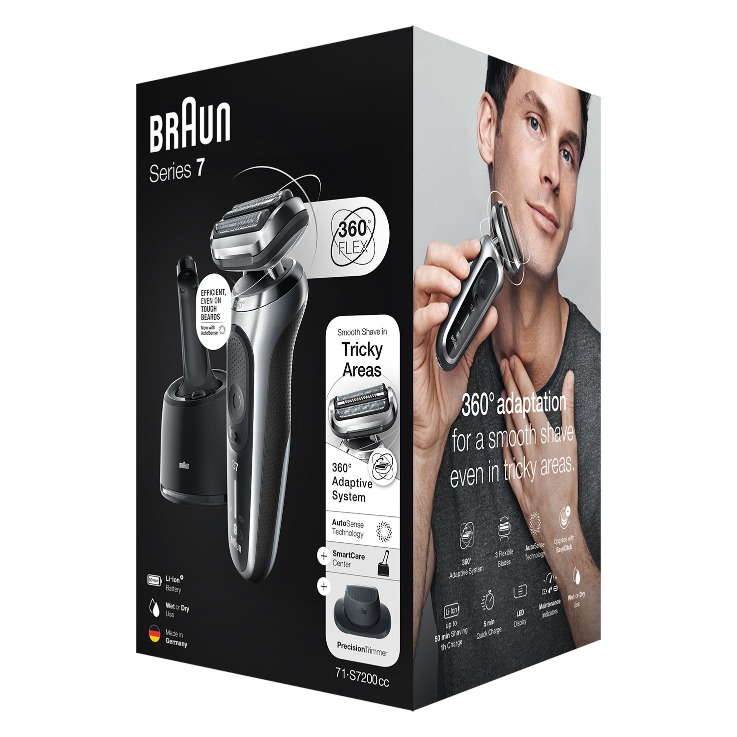 Braun Series 7 71-S7200cc Silver Wet&Dry holicí strojek