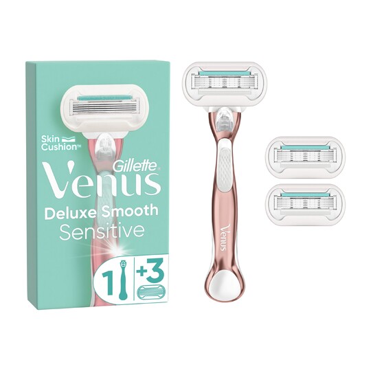 Gillette Venus Deluxe Smooth Sensitive Rosegold holicí strojek + 3 hlavice