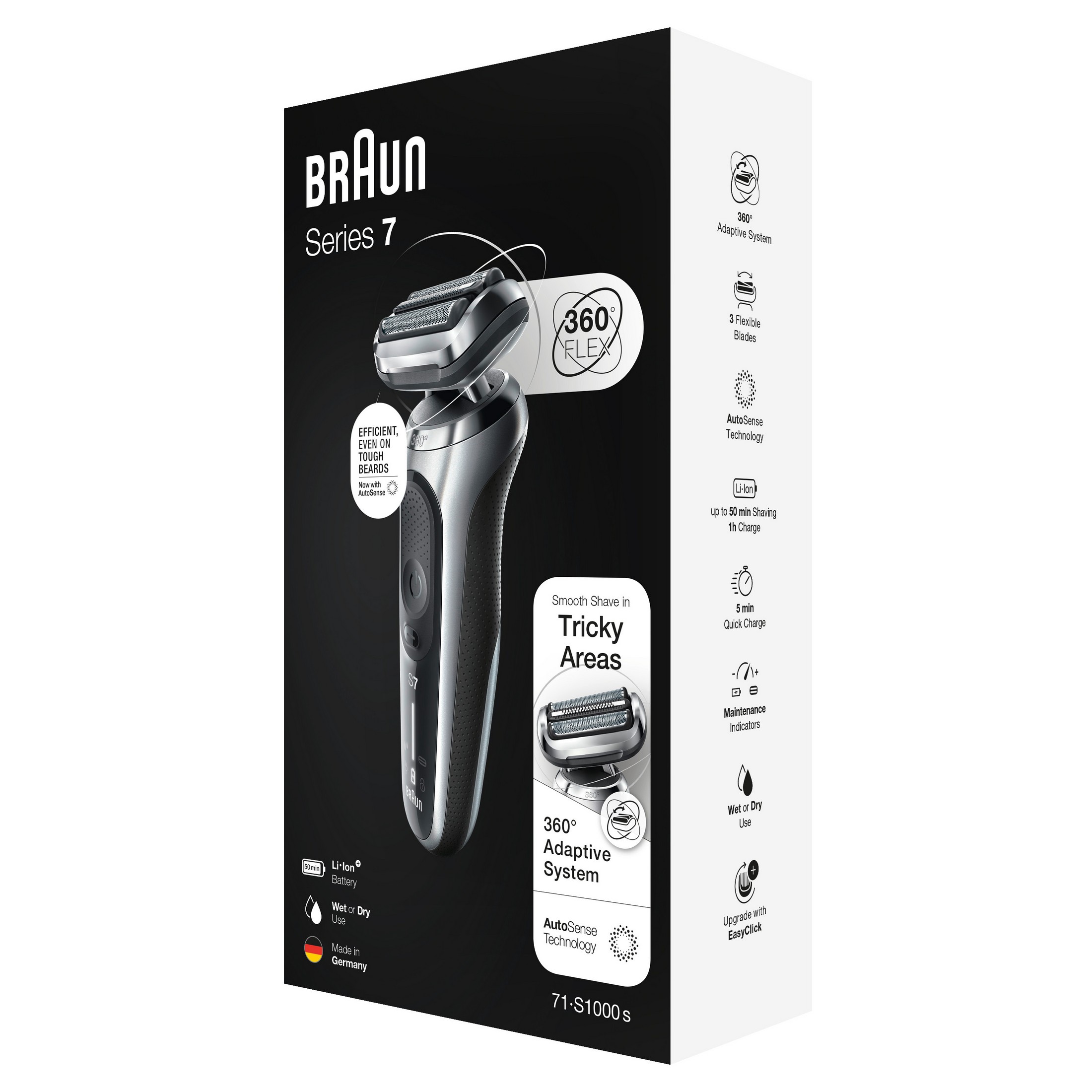 Braun Series 7 71-S1000s Silver Wet&Dry holicí strojek