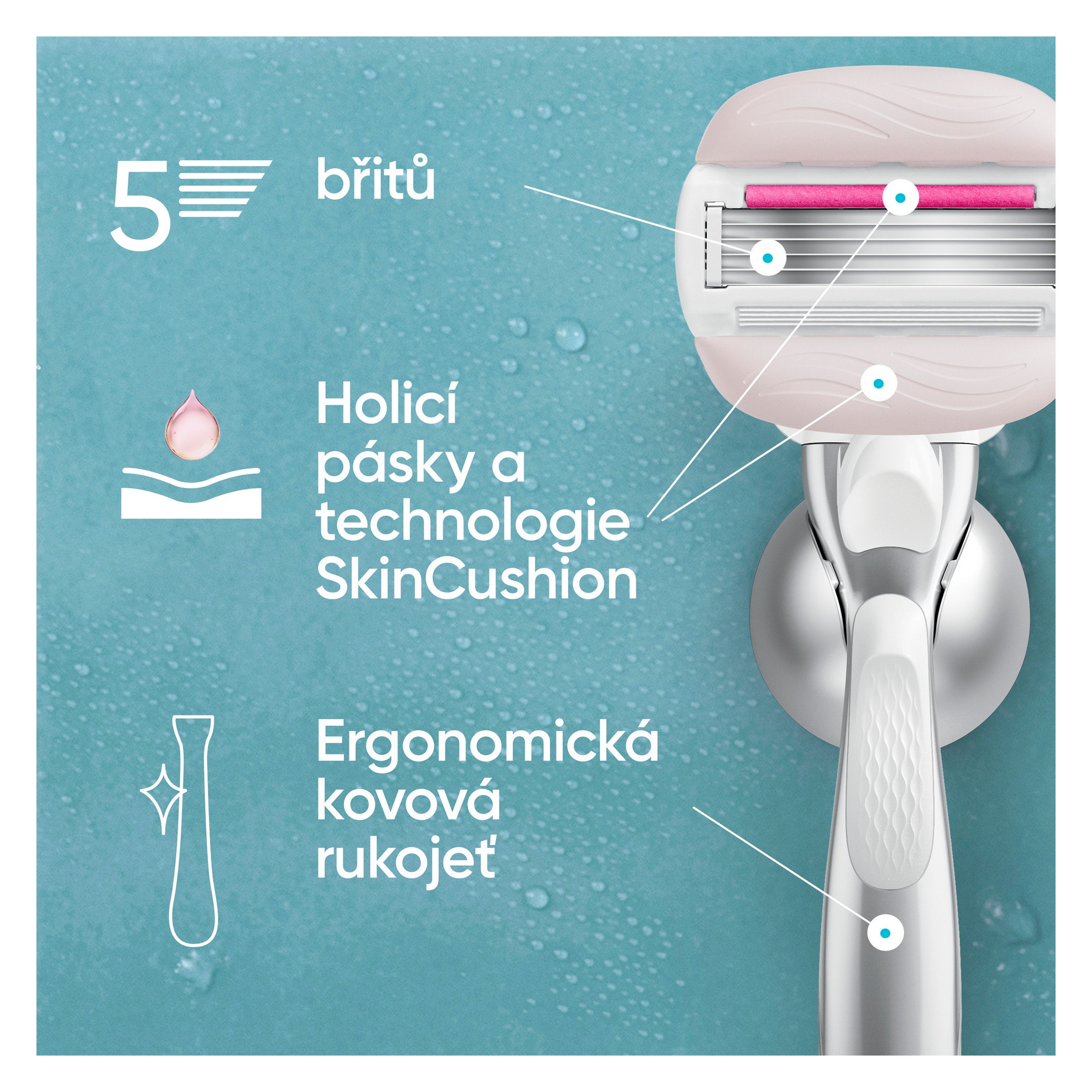 Gillette Venus Comfortglide Sugarberry Scent holicí strojek + 3 hlavice